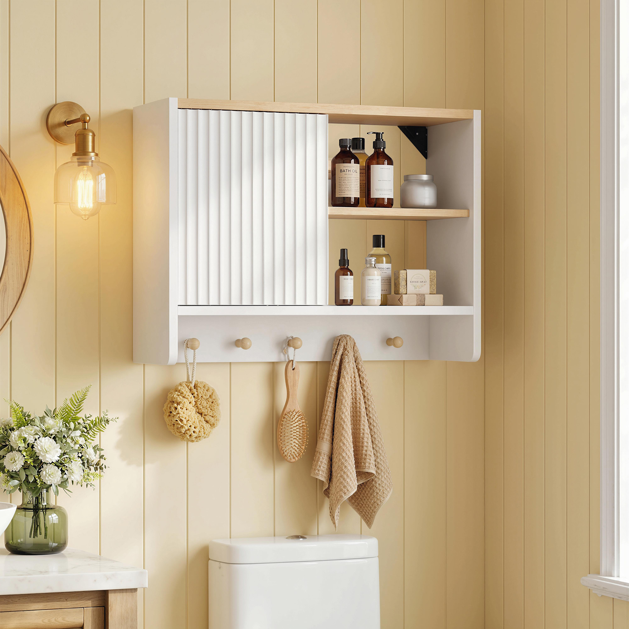 Armoire murale de salle de bain 2 portes, blanc