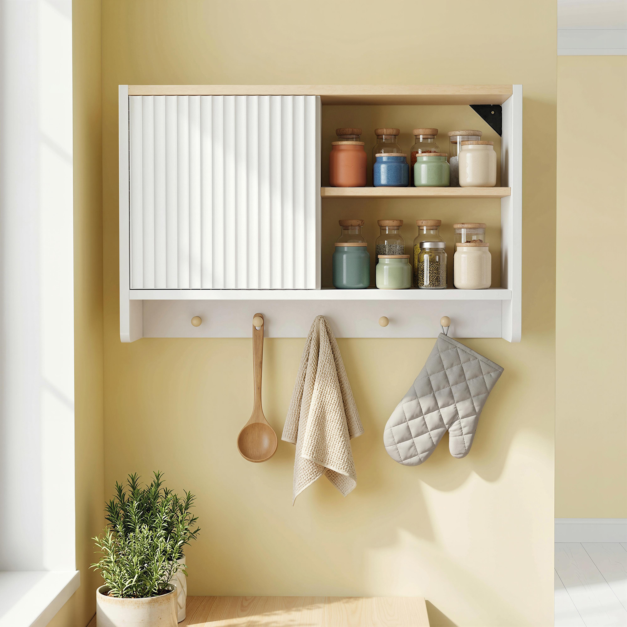 Armoire murale de salle de bain 2 portes, blanc