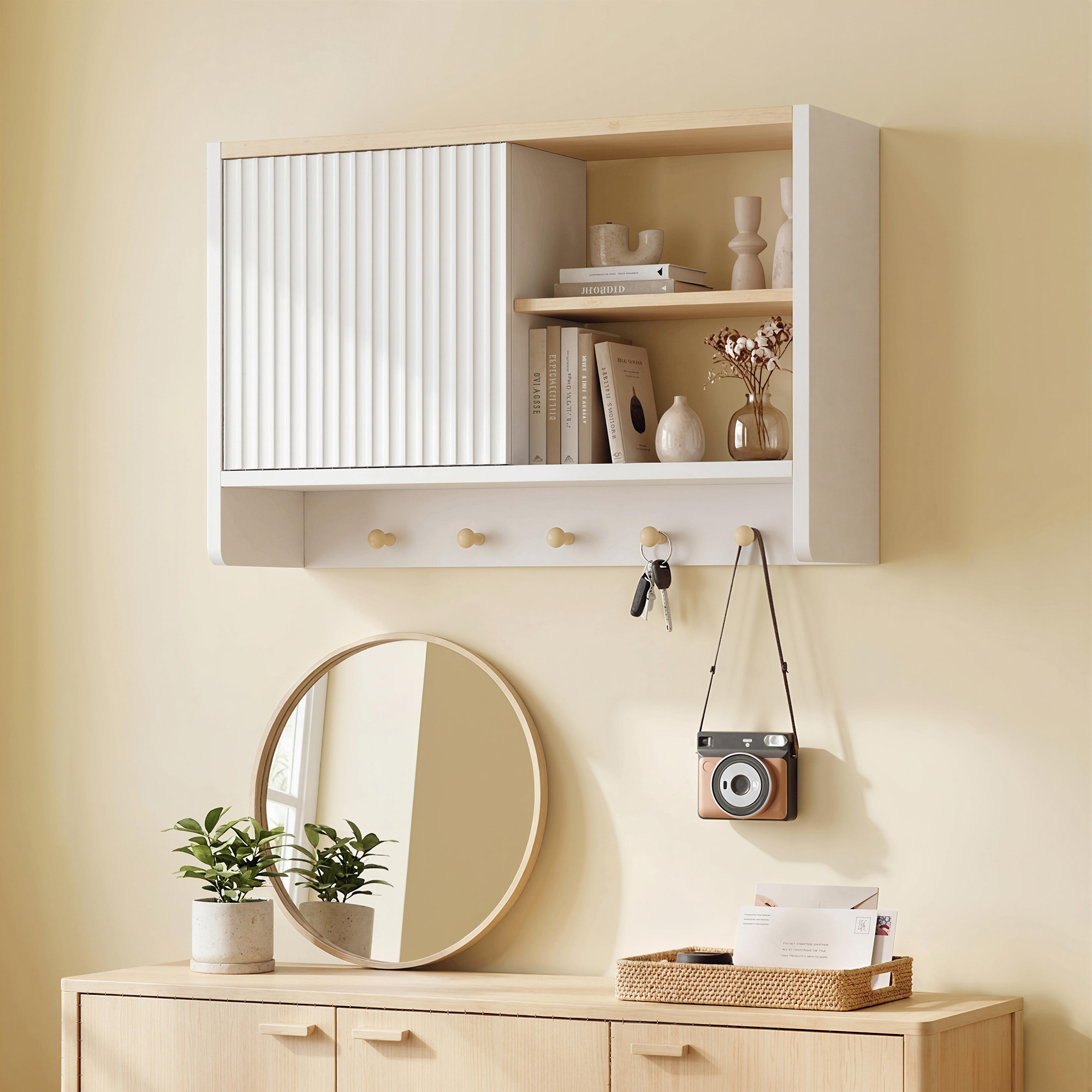Armoire murale de salle de bain 2 portes, blanc