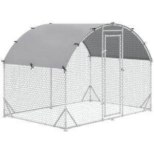 Grand enclos poulailler 5,32 ㎡ parc grillagé toit anti-UV porte verouillable 2,8 x 1,9 x 1