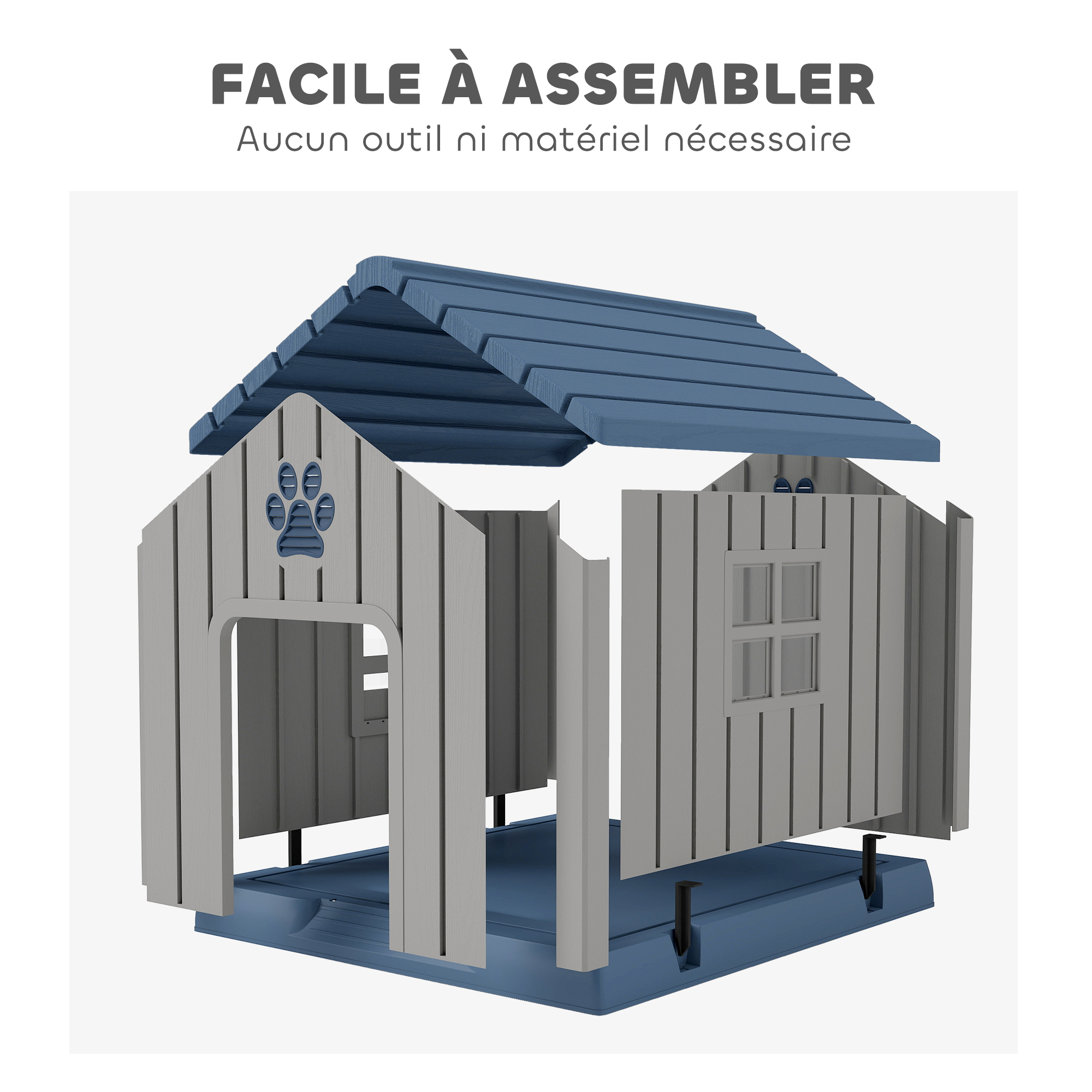 Niche pour chien extérieur maison chien extérieur bouches d'aération et plancher suréleveé — vue 7