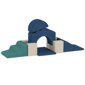 Parcours motricité bébé 7PCS, module en mousse avec housse en velours et base antidérapant