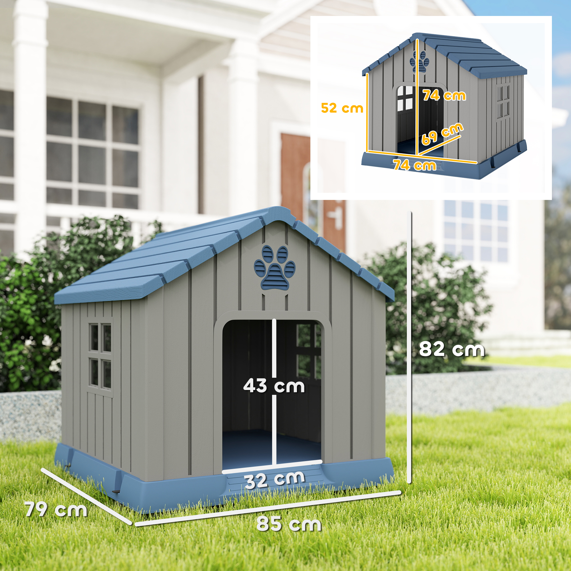 Niche pour chien extérieur maison chien extérieur bouches d'aération et plancher suréleveé — vue 3