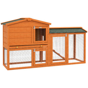 Clapier cage à lapins rongeurs 2 niveaux 3 portes verrouillables tiroir à déjection 150L x