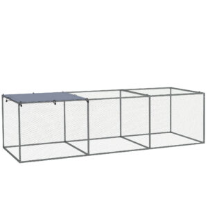 Enclos poulailler 3 m² en acier galvanisé avec bâche