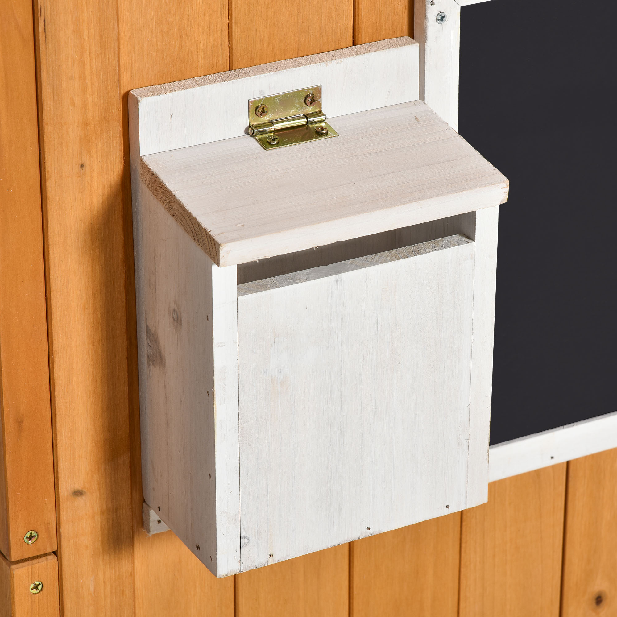 Cabane de jeu pour enfant maison de jardin en bois porte et fenêtres, banc, boite aux lett — vue 7