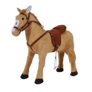 Cheval debout en peluche pour enfant à partir de 3 ans avec effets sonores selle et bride