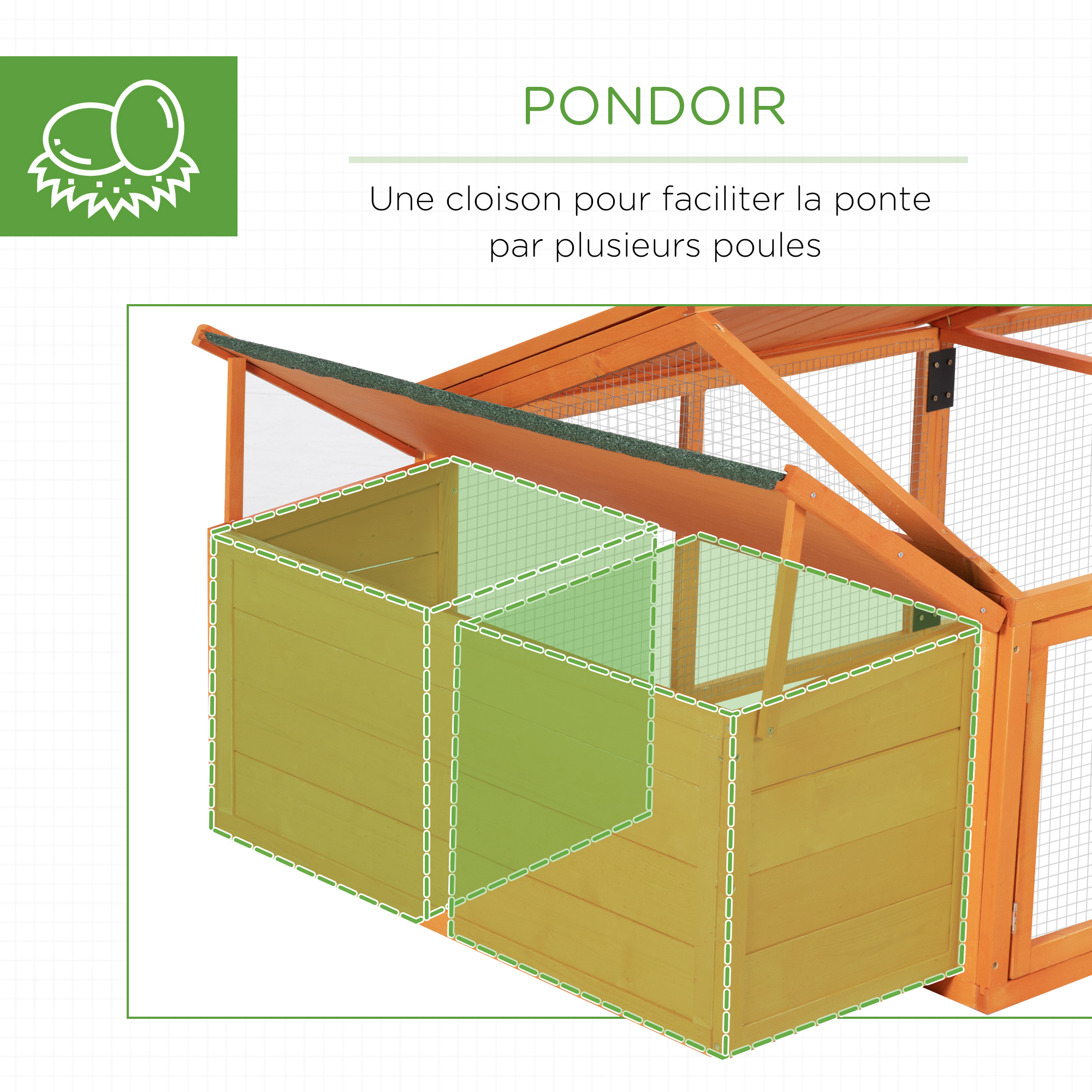 Poulailler pour poules cage à poule avec nichoir porte et toit ouvrable pour 4 et 8 poules — vue 7