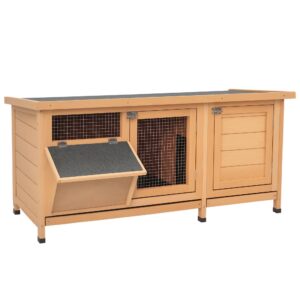 Clapier sur pied cage à lapin avec toit bitumé ouvrant 2 portes verrouillables 2 tiroirs à