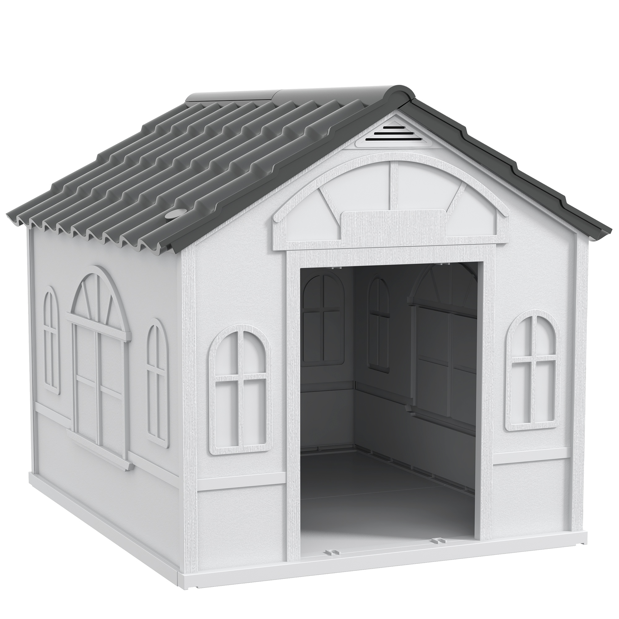 Niche pour Chien Extérieur avec Toit en Pente et Porte Avant Ouverte, pour Chiens Moyens e