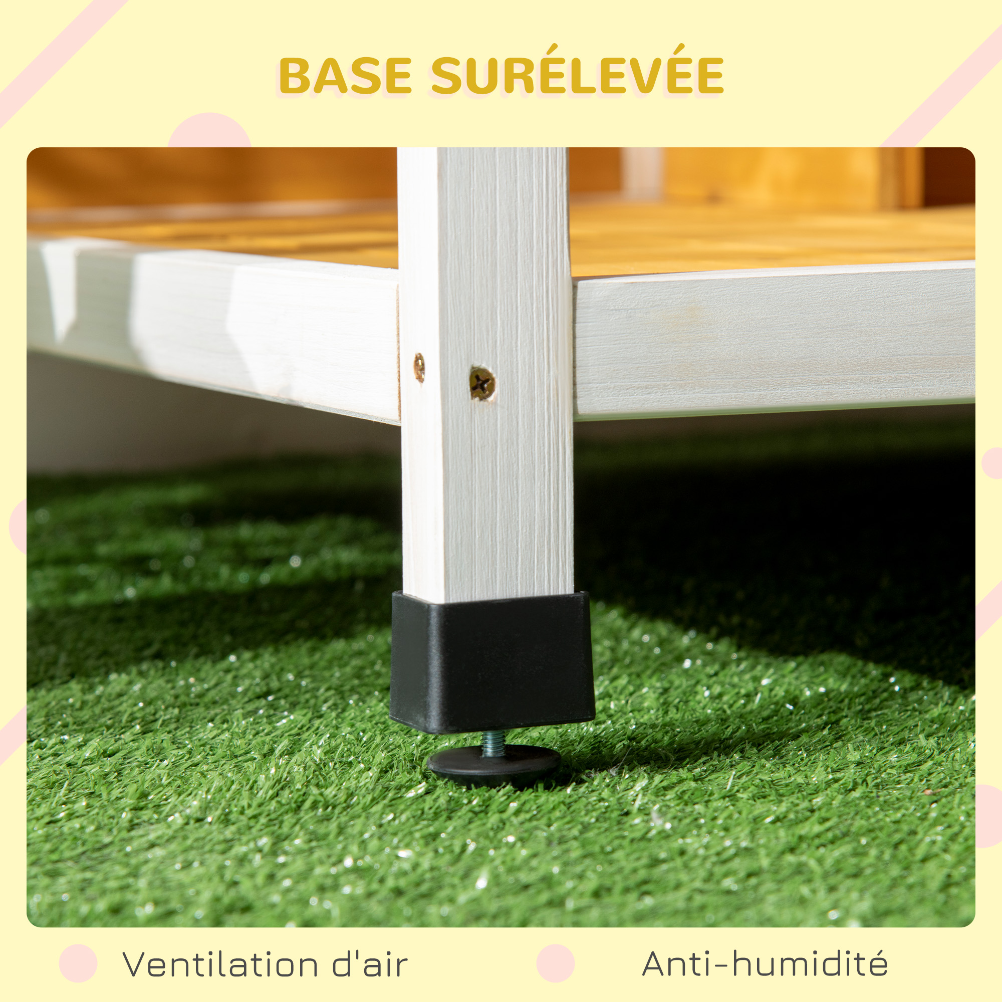 Niche pour chien extérieur maison chien intérieur en bois avec toit ouvrant et fenêtre 85, — vue 7
