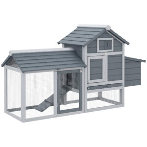Petit poulailler cottage cage à poules sur pied dim. 150,5L x 54l x 87H cm multi-équipemen