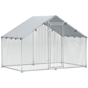 Grand enclos poulailler 5 m² en acier avec couverture