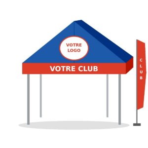 Pack Club : barnum 3×3 personnalisé + beach flag