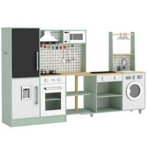 Cuisine Enfant Jouet d'Imitation, Micro-Ondes, Four, Plateau Rotatif sur Roulettes, 160x32